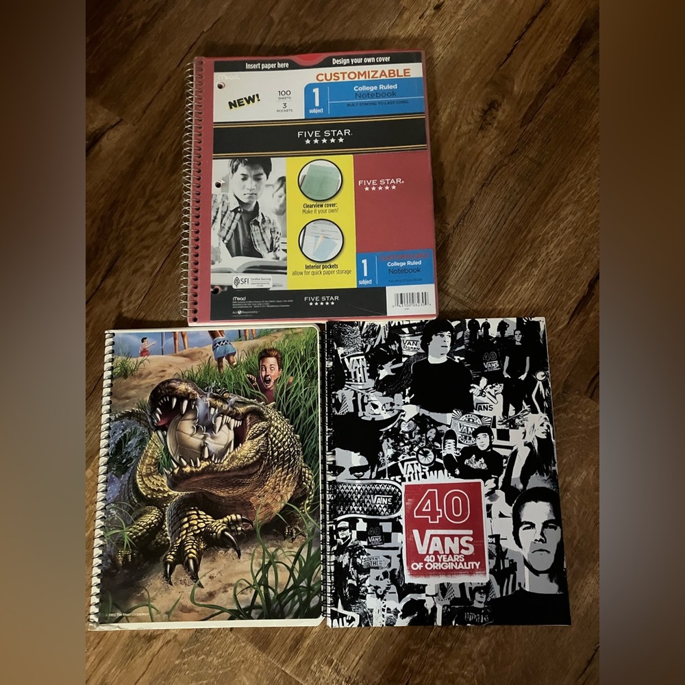 VANS 40 Years Of Originality Notebook, NO! RULES Mead Portfolio Notebook 1992 &